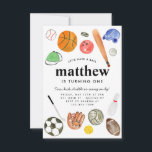 Carte De Correspondance Budget All Star Sports Balls Team Kid Boy Annivers<br><div class="desc">Anniversaire de enfant de l'équipe des balles de sport All Star</div>