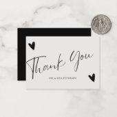 Carte De Correspondance Budget amour merci script simple mariage merci (Devant/Arrière en situation)
