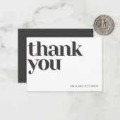 Carte De Correspondance Budget amour merci script simple mariage merci (Devant/Arrière en situation)