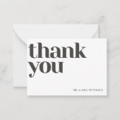 Carte De Correspondance Budget amour merci script simple mariage merci (Devant)