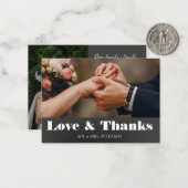 Carte De Correspondance Budget amour merci script simple mariage merci (Devant/Arrière en situation)