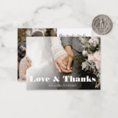Carte De Correspondance Budget amour merci script simple mariage merci (Devant/Arrière en situation)