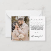 Carte De Correspondance Budget amour merci script simple mariage merci (Dos)