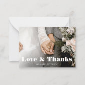 Carte De Correspondance Budget amour merci script simple mariage merci (Devant)