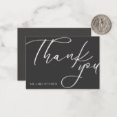 Carte De Correspondance Budget amour merci script simple mariage merci (Devant/Arrière en situation)