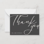 Carte De Correspondance Budget amour merci script simple mariage merci (Devant)