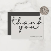 Carte De Correspondance Budget amour merci script simple mariage merci (Devant/Arrière en situation)