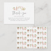 Carte De Correspondance budget Aquarelle bachelorette champagne merci (Devant / Derrière)