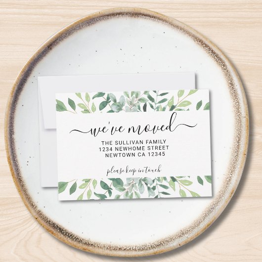Carte De Correspondance Budget Aquarelle Foliage Nous avons Déménagé Faire