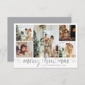 Carte De Correspondance BUDGET Argent Joyeux Noël Coeur Script 5 Photo (Devant / Derrière)