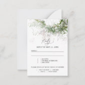 Carte De Correspondance Budget Boho Greenery Wedding RSVP (Devant)