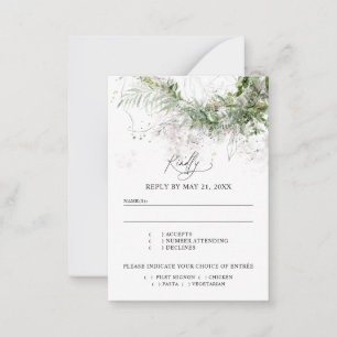 Carte De Correspondance Budget Boho Greenery Wedding RSVP