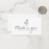 Carte De Correspondance Budget Boho Heart Script Wedding Thank You (Devant/Arrière en situation)