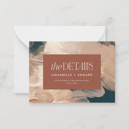 Carte De Correspondance budget boho peint terre cuite mariage (Devant)