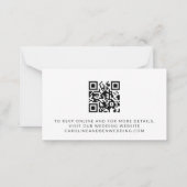 Carte De Correspondance Budget Bold Noir Blanc RSVP QR Code Site Web (Dos)