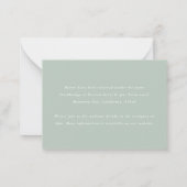 Carte De Correspondance budget botanique eucalyptus détails mariage (Dos)