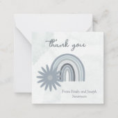 Carte De Correspondance Budget Boy Baby shower Blue Aquarelle Merci (Devant)