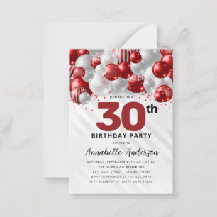 Carte De Correspondance Budget Burgundy Parties scintillant de ballons d'a