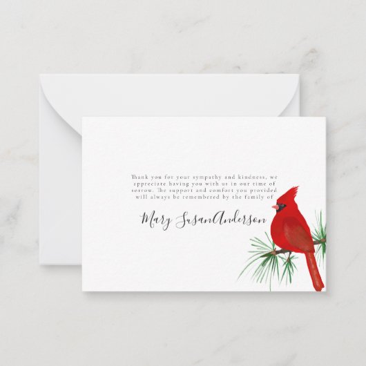 Carte De Correspondance BUDGET Cardinal Funeral Memorial Merci note (Devant)