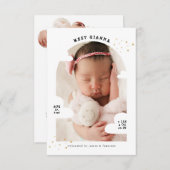 Carte De Correspondance BUDGET Cloud Arch Photo Collage Merci naissance (Devant / Derrière)