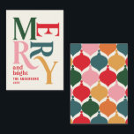 Carte De Correspondance budget Coloré vintage merry chritsmas vacances<br><div class="desc">budget Colorful vintage typographie joyeux chritsmas carte. Une partie d'une collection de vacances audacieuse et amusante.</div>