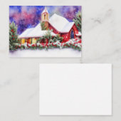 Carte De Correspondance Budget de l'église de neige mini Noël (Devant / Derrière)