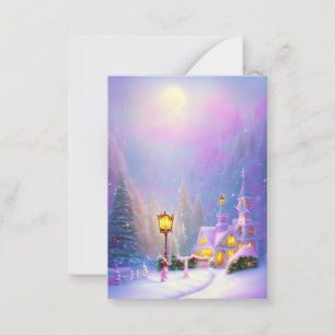 Carte De Correspondance budget de l'église de Snowy Mountain mini Noël