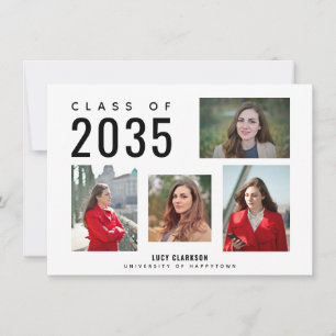 Carte De Correspondance Budget Diplômé 4 Photo Styled Collage Graduation