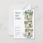 Carte De Correspondance Budget Eucalyptus 3 Photo Mariage Enregistrer La D (Devant)