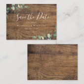 Carte De Correspondance BUDGET Eucalyptus Aquarelle Mariage Enregistrer La (Devant / Derrière)