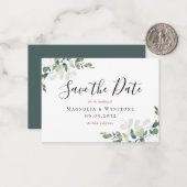 Carte De Correspondance BUDGET Eucalyptus Aquarelle Mariage Enregistrer La (Devant/Arrière en situation)