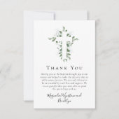 Carte De Correspondance BUDGET Eucalyptus Baptême Merci Note (Devant)