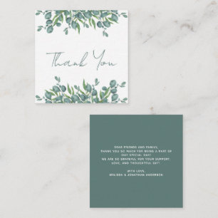 Carte De Correspondance Budget Eucalyptus Foliage Feuille Merci Mariage