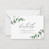 Carte De Correspondance budget Eucalyptus sauge vert détails Mariage (Devant)