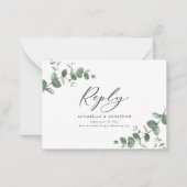 Carte De Correspondance Budget Eucalyptus Verdure Mariage RSVP réponse (Devant)