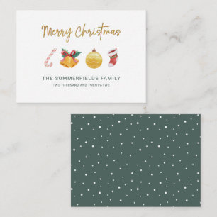 Carte De Correspondance Budget Famille Noël Moderne Non Photo