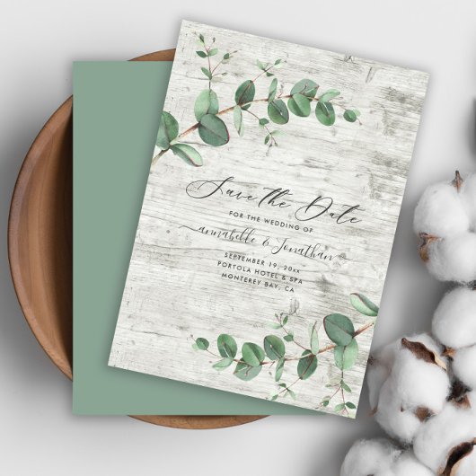 Carte De Correspondance budget feuillage eucalyptus bois blanc Enregistrer