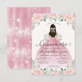 Carte De Correspondance Budget Floral Blush rose 15e anniversaire Quincean (Devant / Derrière)