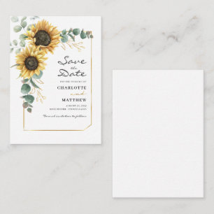 Carte De Correspondance Budget Floral Tournesol Eucalyptus Enregistrer La