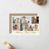 Carte De Correspondance BUDGET Gold Joyeux Noël Coeur Script 5 Photo (Devant/Arrière en situation)