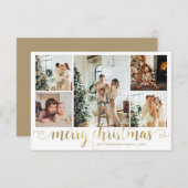 Carte De Correspondance BUDGET Gold Joyeux Noël Coeur Script 5 Photo (Devant / Derrière)