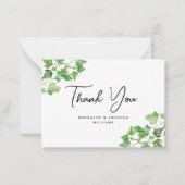 Carte De Correspondance BUDGET Ivy Green Foliing Mariage Merci (Devant)