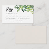 Carte De Correspondance BUDGET Jardin botanique verdure RSVP Mariage (Devant / Derrière)