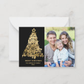 Carte De Correspondance Budget Joyeux Noël 2 Photo Gold (Devant)