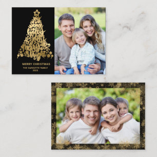 Carte De Correspondance Budget Joyeux Noël 2 Photo Gold