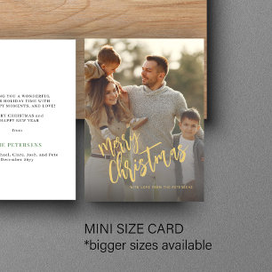 Carte De Correspondance Budget Joyeux Noël écriture or photo Fête