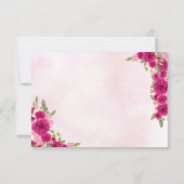 Carte De Correspondance Budget Magenta Hot rose or Floral Princesse RSVP (Dos)