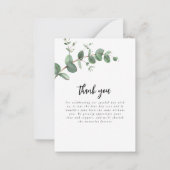 Carte De Correspondance budget mariage eucalyptus vert détails merci (Dos)