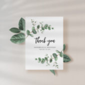 Carte De Correspondance budget mariage eucalyptus vert détails merci