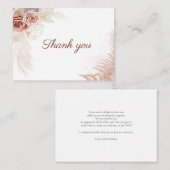 Carte De Correspondance Budget Mariage Merci Pampas Grass Terracotta (Devant / Derrière)